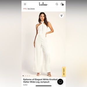 Brand new white Lulu jumpsuit